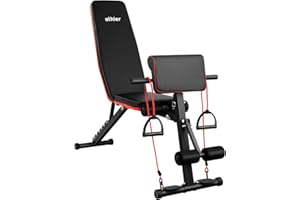 ATHLER Gorilla 50 | Verstellbare Bank Hantelbank Schnell Klappbare Trainingsbank Schrägbank | 7-Fach Verstellbarer Rückenlehne | mit Fitnessbänder | für Home Gym Ganzkörper-Workout | Belastung 250kg
