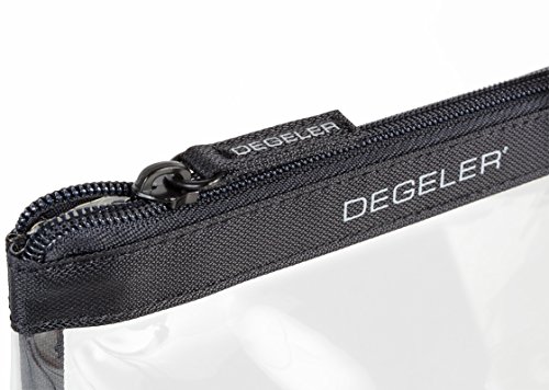 Transparente Kulturtasche | zur Mitnahme von Flüssigkeiten im Handgepäck geeignet | DEGELER Clear Bag für Flug-Reisen & Kurz-Trips | verschließbare Kosmetiktasche mit Reißverschluss - 2
