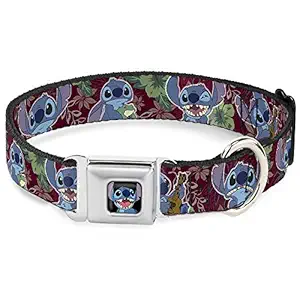 Buckle-Down DC-WDY238-M DYDQ Stitch Smiling Close Dog Collar, Medium/11-17