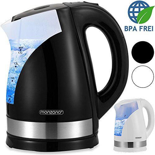 Wasserkocher Teekocher Kessel Edelstahl Kocher 1,7 Liter 2200 Watt schnurlos