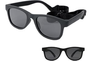 HACHERA Ochiali Da Sole Polarizzati, Occhiali Da Sole Per Bambini Bambine, Regolabile Occhiali Da Sole Neonato, Fascia Elastica Regolabile e Rimovibile, Protezione Solare Uv400, Per Neonati Da 0 a 24 Mesi