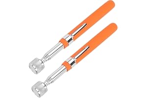 ProBytes Telescopic Magnetic Tool Picker/Finder - Extends to 66 CM/26 Inch, Lifts 5.5 Lbs/2.5 Kg max, Retriever Stick, Metal Grabber Wand, Rubber Grip, Garage/DIY Pickup Accessory - Orange 2 Pcs