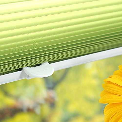 HOMELIA Klemmfix-Plissee Farbverlauf, Stoff: 100% Polyester, verspannt ohne Bohren oder Schrauben, 080 x 130 grün , blickdichte Transparenz, lichtdurchlässig, exklusives Design - 4
