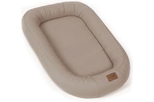 ‎PALULLI PaLulli® Extra Großes Babynest 100x60 cm Baumwolle | Beidseitig nutzbares Kuschelnest für Babys | Handgefertigt, Atmungsaktiv & Sicher (Braun)