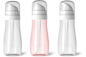 BEIIEB Botellas de spray de 2 piezas con botella loción 1 pieza, pulverizadorniebla fina, a prueba fugas, contenedor viaje portátil recargable, mini botella viaje maquillaje, limpieza cuidad piel, 100 ml