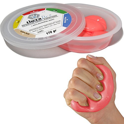 MSD Pasta 170 g roja media comprimibile mano dedos atossica TheraFlex Putty Artritis Rehabilitación Fuerza