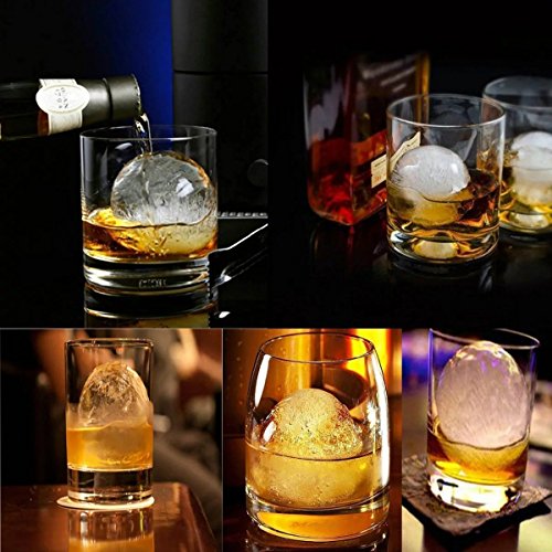 Vpsan 2er Pack Eiswürfelform-5 cm Würfel Eiswürfel & 4 Eiskugeln mit 4,5 cm Durchmesser aus Silikon - 4