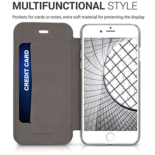 kwmobile Funda para Apple iPhone 6 6S - Carcasa Protectora con Tapa Tipo Libro para m vil - Case Plata Transparente reviews kwmobile Funda para Apple iPhone 6 6S - Carcasa Protectora con Tapa Tipo Libro para m vil - Case Plata Transparente