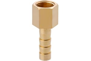 MOUMOUTEN Raccordo portagomma in ottone da 1/8", filettatura femmina, giuntatrice per metalli, giuntatrice per tubi flessibili, adattatore per aria, acqua e olio (6 mm)
