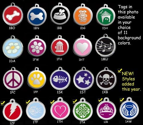 Engraved Stainless Steel with Enamel Pet I.D. Tag - Medium Dog by Cafe La Pooch