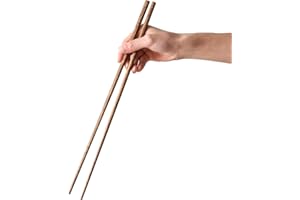 Muso Wood Długie drewniane patyczki do gotowania – 42 cm drewniane pałeczki do gotowania – chińskie pałeczki do gotowania na ogniu / kuchni smażenia / makaronu – 2 pary
