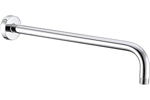 KATEZON Shower Arm with Flange, Made of 304 Stainless Steel, 20 Inch Shower Head Extension Extender Pipe Arm, Wall-Mounted for Fixed Bathroom Shower Head (Chrome)