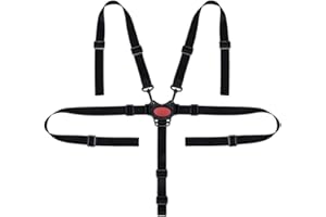 KAIAIWLUO Sicherheitsgurt 5 Punkt,Gurtsystem Hochstuhl Universal Gurt Kinderschutzgurt für Kinder Hochstuhl Kinderwagen Buggy Schwarz