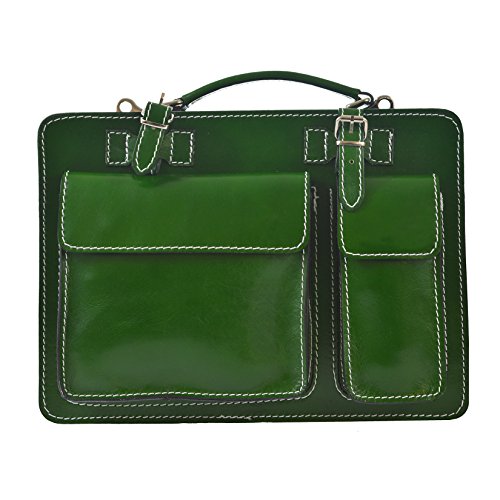 Chicca Tutto Moda CTM De la bolsa de negocios, maletín, organizador de cuero genuino italiano hecho en Italia Unisex D7006-35x25x12 Cm