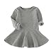 Produktbild Baby Mädchen Kleid, elecenty Kleinkind Mädchen rund Hals Herbst Pullover Kleid One Piece Kleid, baumwolle, grau, 12 Monate