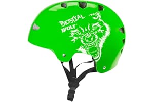 ‎BESTIAL WOLF Bestialer Wolf | Helm | Skateboard | Kinderroller | Freestyle-Scooter | Skate | Stunt-Scooter | BMX | CE-zugelassen | Sport & Outdoor | Verstellbar | Unisex | 8 bis 99 Jahre