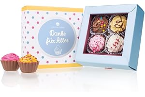 CHOCOLISSIMO 4 cioccolatini a forma di CupCakes - Compleanno | Cioccolatini speciali e lussuosi | Cioccolato | Regalo | Idea regalo | Donna | Uomo | Padre | Madre | Nonna | Nonno