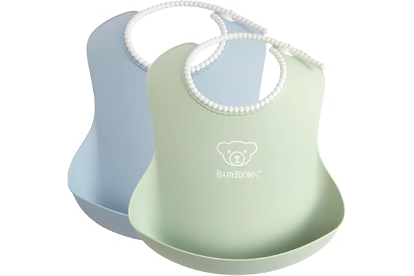 BabyBjörn Bavoir, lot de 2, Vert pastel/Bleu pastel