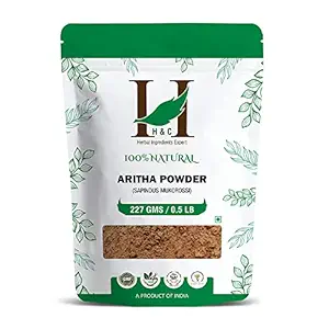 H&C Herbal Ingredients Expert 100% Natural Aritha/Reetha/Ritha/Soapnuts (Sapindus Mukorossi) Powder For Silky & Smooth Hairs