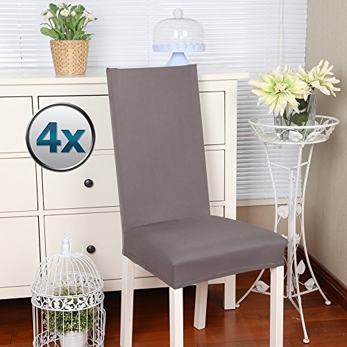 Highdi Coprisedie Elastici Con Schienale – Set Da 4 Pezzi, Motivo Geometrico Nordico, Adatti A Sedie Da Pranzo 38-58 Cm, Lavabili