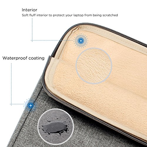 DOMISO 12.5″ Laptop Sleeve Vertikalen Stil Wasserabweisend Laptop Sleeve Case Bag Hülle Schutzhülle Notebook Tasche Schutzabdeckung für 13 Zoll MacBook Air, Ultrabook Netbook Tablet (grau) - 4