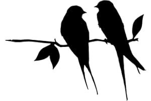 RUILONGHAI Sagoma di in Metallo - Uccelli in Ferro battuto Nero Uccelli sul Ramo, Colibrì Decorazione Artistica da Parete per casa, Giardino, Cortile, Patio all'aperto