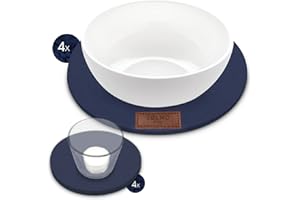 ‎SÖLMO sølmo I Design Untersetzer Filz Groß & Klein Rund - 8er Set für Vasen, Gläser, Blumen, 20cm & 10cm I Filzuntersetzer Rund I Glasuntersetzer Tischuntersetzer I Topfuntersetzer, Blau (Night Blue)