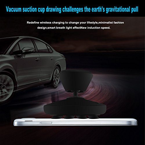 Car Wireless Charger, ZXK CO 2 in 1 Drahtlose KFZ Ladegerät induktive Ladestation und 360°drehbar Auto Handy-Halterung für die Windschutzscheibe und praktischem KFZ Smartphone Qi Ladegerät Kompatibel mit Samsung Galaxy S7/S7 edge/S6 edge+/S6 edge/S6 /Note5, Google Nexus 7/6/5/4, Nokia Lumina, HTC, SONY Xperia, LG und andere Qi-fähige Geräte - 5
