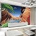 Produktbild Kundenspezifische Tapete Des Foto-3D Schöner Felsen, Fluss, Kiefer-Natürliche Landschafts-Großes Wandgemälde Hotel Papel De Parede 3D Möbeldekoration (W)400x(H)280cm