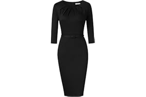 kOJOOIN Vestidos Elegantes para Mujer Vestidos de Negocios de Manga Larga hasta la Rodilla