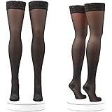 Activa-Pacchetto 2 Paia Calze Autoreggenti Compressione Graduata Donna 140 Denari mm/Hg 16/19-100% Made in Italy