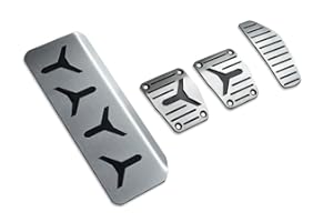 AUTOCOVR Pédales avec repose-pieds en acier pour Dacia Duster III 3 (P1310) / BIGSTER (R1310) 2024+ | MANUEL | 4 pièces Plateau de pédales repose-pieds essentiel expression voyage extrême accessoires Duster