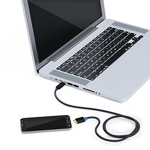 deleyCON 1,5m USB Kabel / Stecker Typ 3.1 / C auf micro USB / USB 3.0 Speed 5 Gbit/s / Ladekabel Datenkabel / für z.B. Smartphone / Tablet / Notebook / Ladegerät – Schwarz - 6