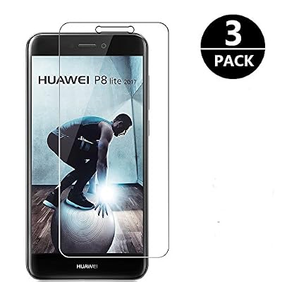 Zloer [3 Pièces] Verre Trempé Huawei P8 Lite 2017, Film Protection en Verre Trempé - [3D Couverture Complète] Ultra Résistant Dureté 9H, Anti Rayures - pour Huawei P8 Lite 2017