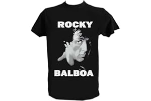 UZ DESIGN T Shirt Rocky Nera Uomo Bambino Silvester Stallone Italiano Maglietta Rocky Film Cult Anni 80