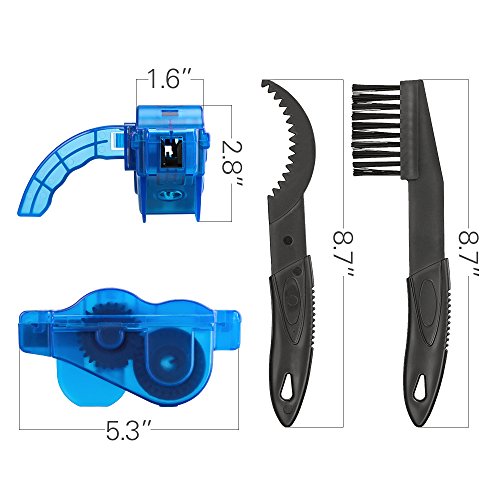 Fahrrad Kettenreinigungsgerät, Furado Kettenreiniger, Reinigung Scrubber Pinsel-Werkzeug im Set mit Ritzelbürste, Schnelles sauberes Werkzeug für Alle Arten von Fahrrad Kettenreinigung (blau) - 6