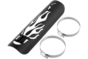Madezz Escudo térmico de Motocicleta, Tubo de Escape de Llama Universal de Motocicleta Escudo de Aislamiento térmico Protector de la Cubierta del silenciador(Negro)