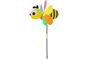 LILY BROWN Moulin à vent en forme d'abeille 3D en forme d'abeille - Décoration extérieure pour patio - En métal
