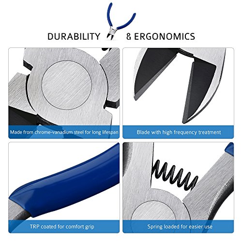 5 Inch Cutting Zange , VTIN Diagonal Cutting Zange, Diagonalfräser Drahtschneider und Entlötdicke Wickel Lötgeflecht mit 2,5mm Breite, 5ft Länge mit 20-25 Gauge Cutting Fähigkeit - 5