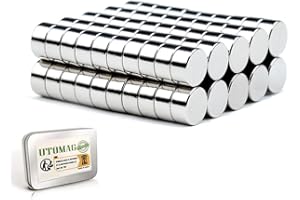 UTOMAG Multi-Use Neodym Magnete - 6 x 3 mm – Starke Permanent Rounde Kleine Magnets für Whiteboard, Magnettafel, Tafel, Pinnwand, Kühlschrank, und vieles mehr (100 Stück)