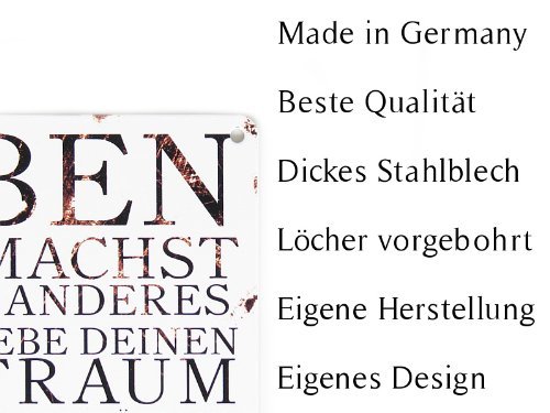 WANDSCHILD METALLSCHILD Blechschild NIMM DIR ZEIT WEISS Dekoration Lebensweisheit - 2