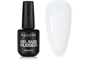 NAILFOR Base Rubber Trasparente 15ml - Per Smalto Semipermanente Rinforzato Con Forte Adesione, Lunga Tenuta, Rinforza e Protegge Unghie Naturali Anche Per Bombatura e Mini Allungamento