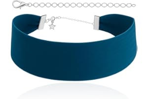 STACKABLE CREATIONS Wide Thick Black Velvet Choker Necklace for Women, Girls, Kids | Plain Gothic Collar Jewelry | Valentines Day, Halloween Maleficent Simple Ribbon Victorian Cameo Choker