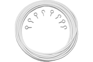 John Aird Net Curtain Wire (1m Length, 2 Eyes & 2 Hooks)