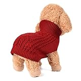 mascotas perros accesorios Camisetas para pequeño perros accesorios ropa Sannysis clásico suéter polar suéter ropa caliente suéter de invierno mascotas gatos ropa chihuahua barato (XS, Rojo)