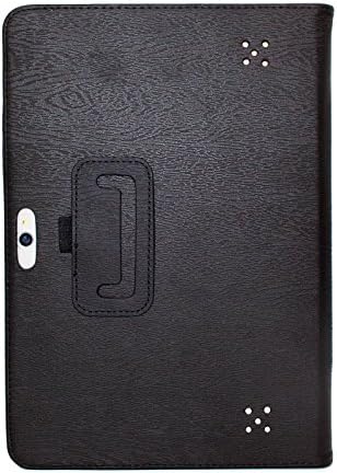 Transwon 10.1 Inch PU Leather Folio Case for Tecwizz 10.1 inch Tablet, BEISTA HD 10.1 Tablet, YunTab K107 3G 10.1 Inch, ibowin P130, ACEPAD A101, XIDO Z120 3G, AnTeck 10 Inch 3G Phablet - Black
