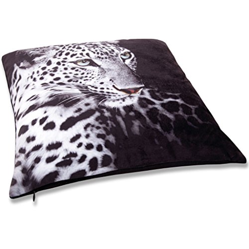 Kissenhülle mit Motiv 40×40 cm Fotodruck Fotoprint, bequemes und kraftvolles Wohnaccessoire mit und ohne Füllkissen und in vielen verschiedenen Designs verfügbar (Leopard / ohne Füllkissen) - 3