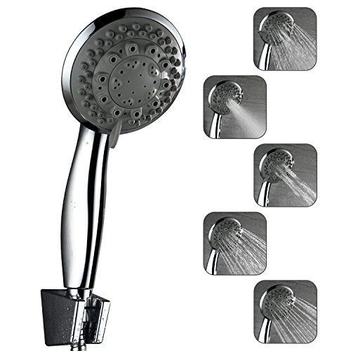 Homelody Handbrause mit 7 Strahlarten Strahlfunktionen Brausekopf Brause Wasserspar Regendusche Multifunktions Duschkopf Duschbrause Grau Verchromt