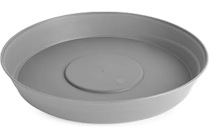 Garronda Soucoupe pour Plantes Plastique Plateaux Pot de Felurs et Plantes GD-0023 (Gris, ⌀ 24cm H 4cm)