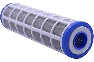 Amsixo Filtro lavabile dal depuratore di acqua a 10 pollici in acciaio inossidabile a maglie cartucce filtranti accuratezza del filtro da 40 micron cartuccia di filtro a maglia in acciaio inossidabile